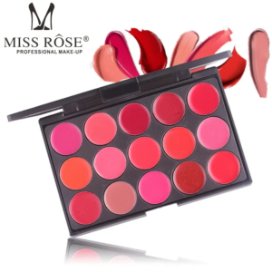 Miss Rose 15-color Matte Lipstick Lasting Lip Palette Makeup.