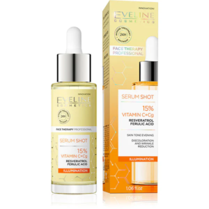 lluminate your skin with Aizerl Beauty Shop’s Eveline Vitamin C+Cg Serum! Powered by stabilized Vitamin C and Cg, this potent serum brightens dull skin, evens out skin tone, and reduces dark spots. Its antioxidant-rich formula boosts collagen production, fights signs of aging, and deeply hydrates, leaving your skin radiant, youthful, and refreshed. Perfect for all skin types seeking a natural glow!